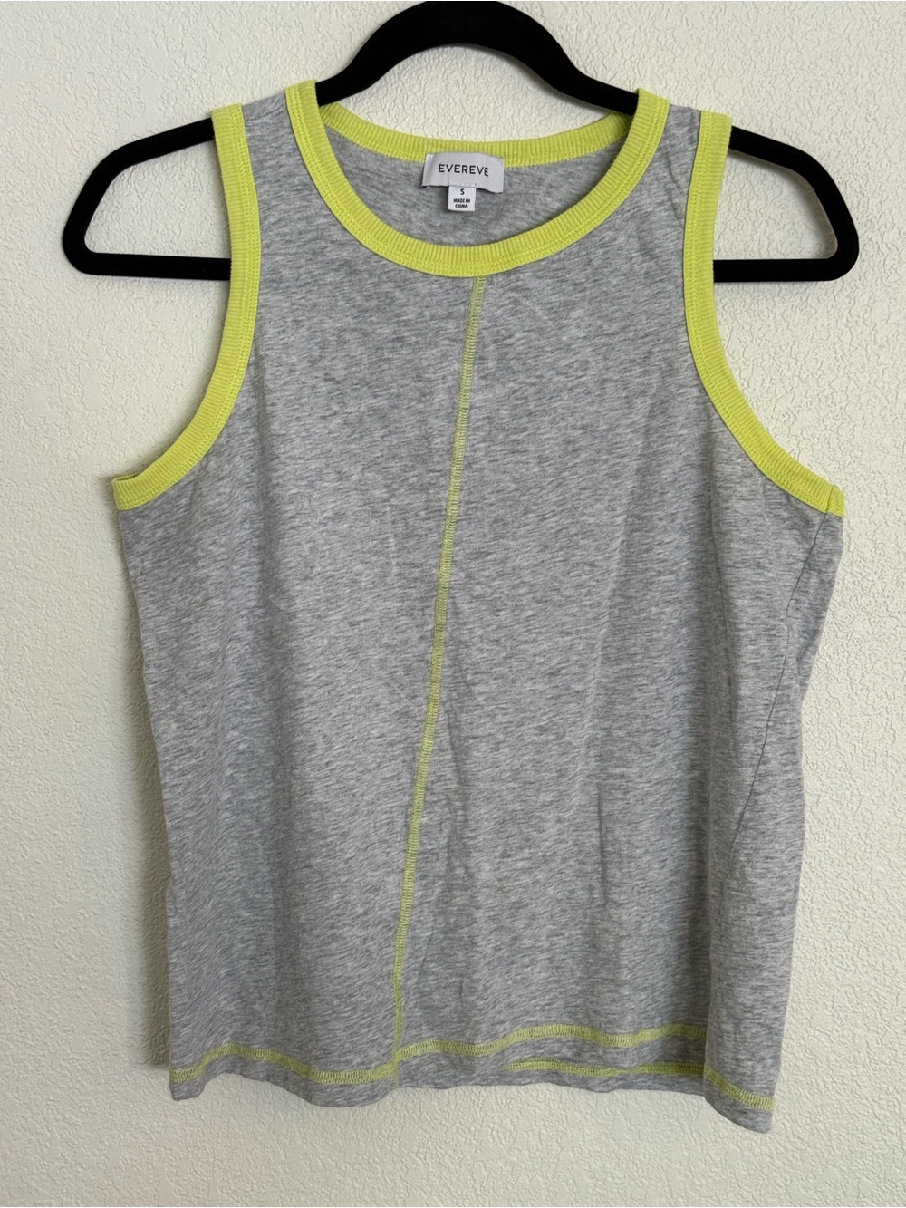 Evereve Sage Tank with lime trim